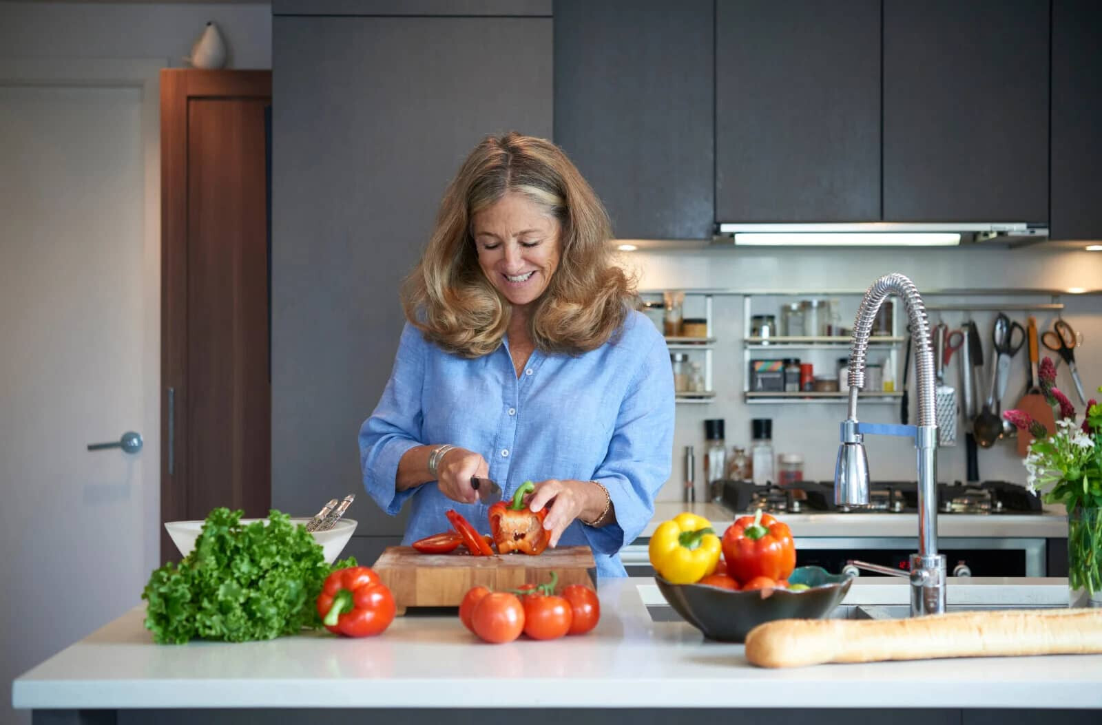 Women Cutting Bell Pepper