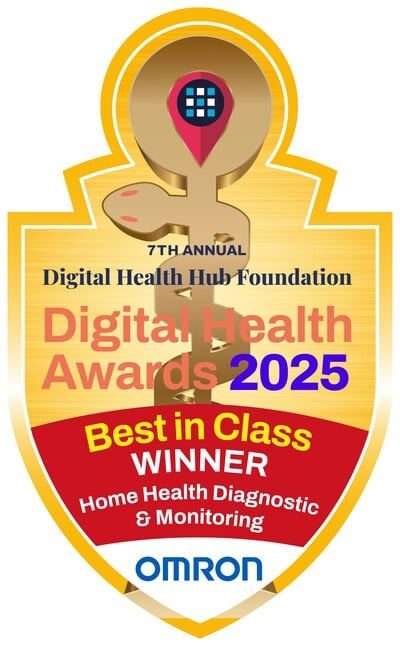 OMRON won Best in Class in the Digital Health Hub Foundation Digital Health Awards for its breakthrough blood pressure monitors with AI-powered AFib detection.