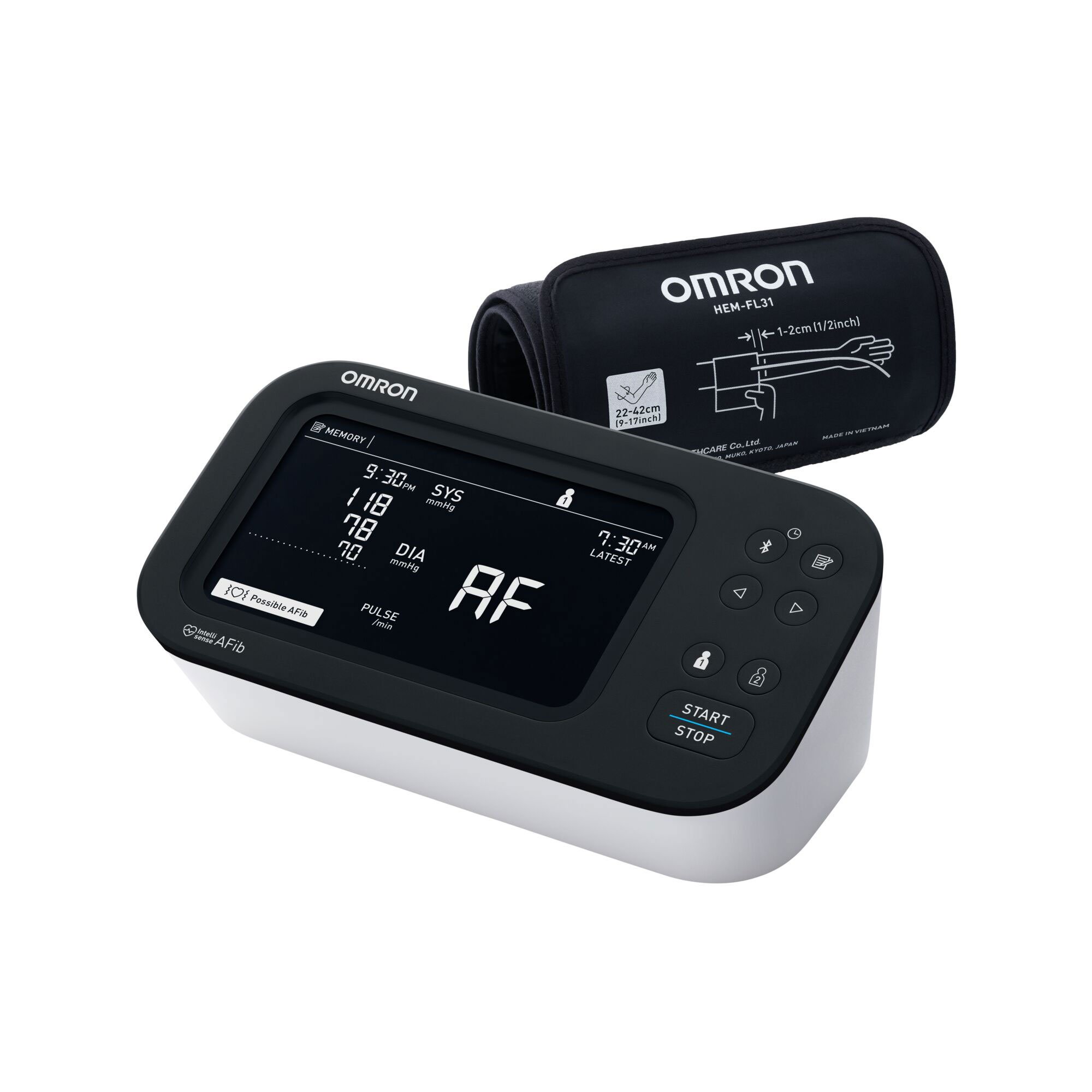 High blood pressure and untreated conditions like atrial fibrillation can disrupt the flow of oxygen and nutrients to the brain. Routine at-home monitoring with OMRON Blood Pressure Monitors with AI-powered AFib detection can help identify potential heart-brain health risks.